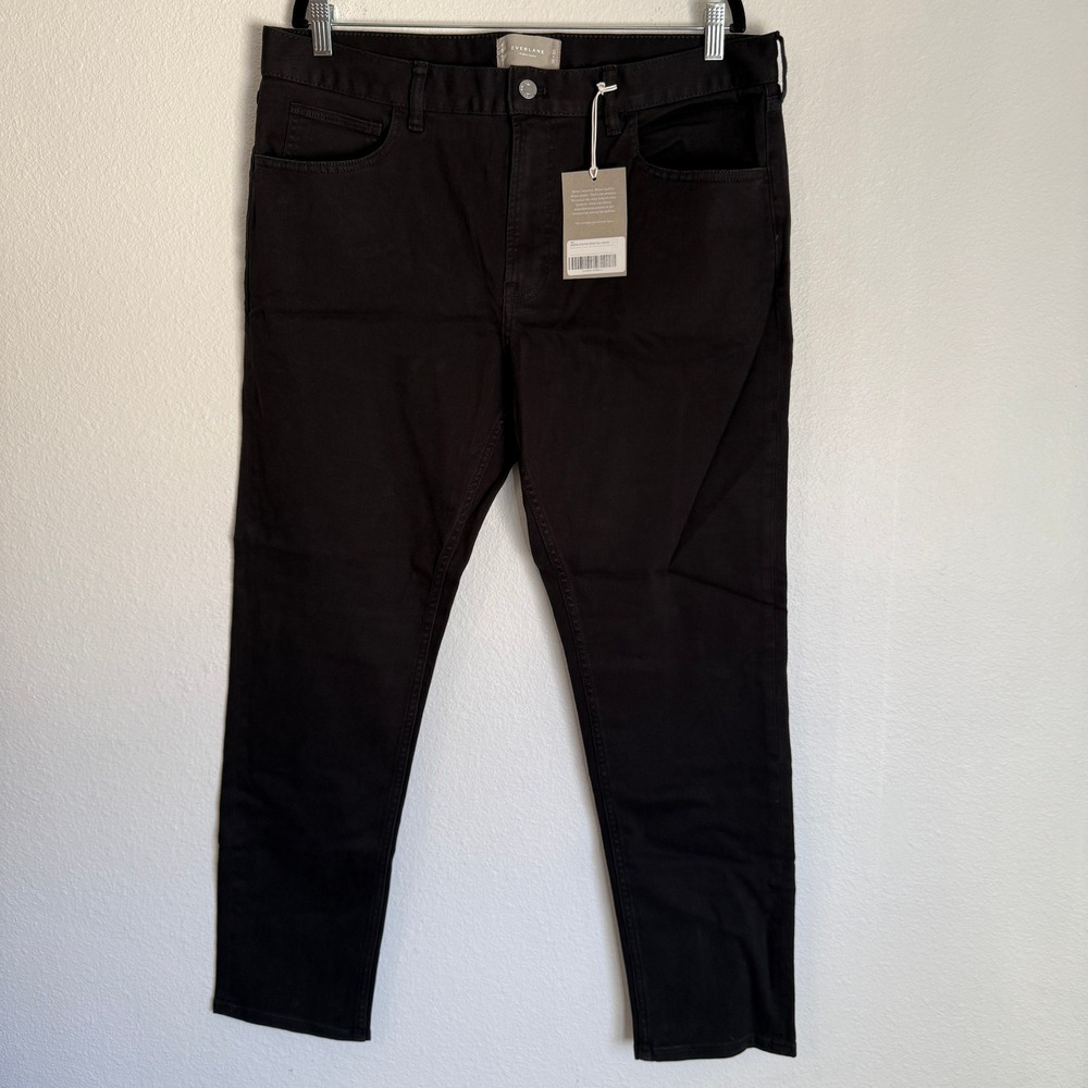 Everlane Mens Organic Cotton 5-Pocket Pants Black 36x30 NWT